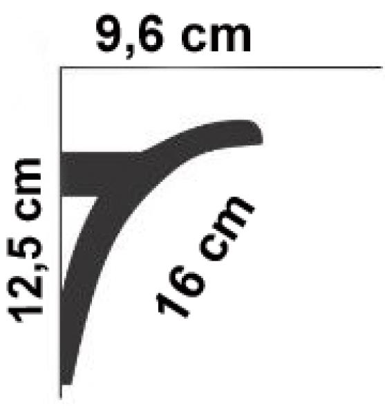 Licht 011 P   12,5x9,6cm Stuckleiste für LED Licht und auch als Gardinenblende